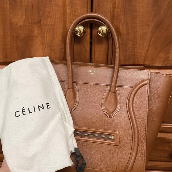 Celine Camel Luggage Leather Women's Bag - Picture 2 of 9